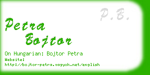 petra bojtor business card
